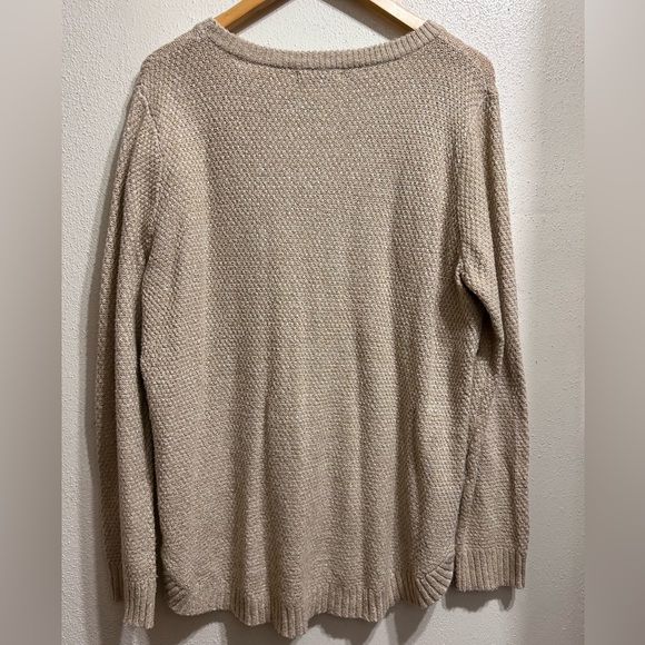 Pink Clover Oatmeal Textured Knit Sweater | Women’s XXL Neutral Beige - Picture 2 of 5